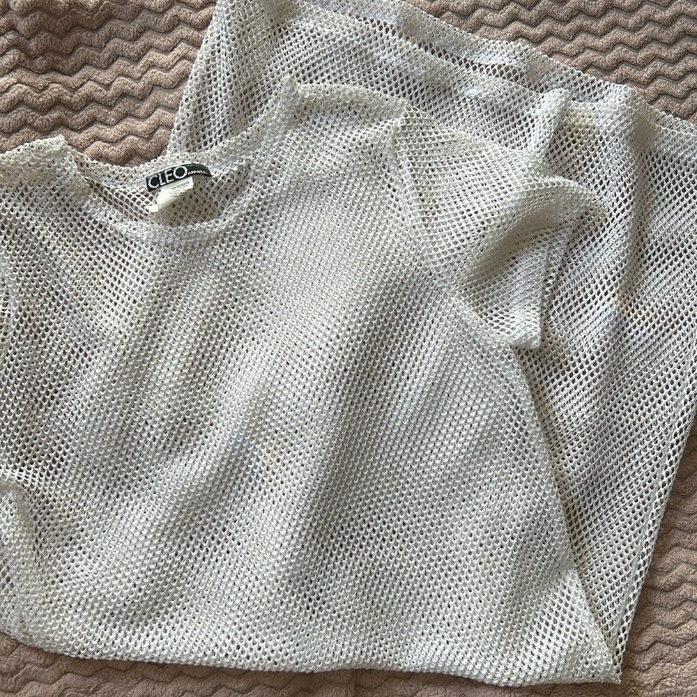 White Mesh Cover Up